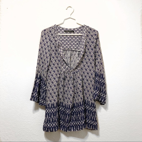 Zara Tops - 🍍Zara Woman Blue Boho Tunic Top
